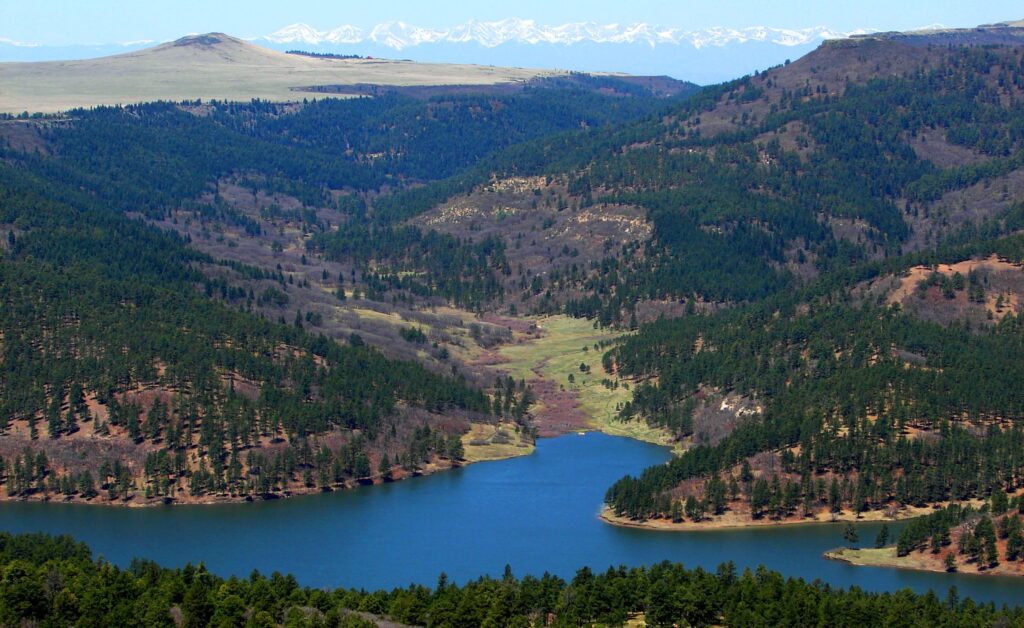 Lake Maloya at Sugarite Canyon State Park, just outside Raton near the Colorado border. With volcanic cliffs, forested trails, and remnants of a former coal-mining town, itâs one of northern New Mexicoâs more overlookedâbut worthwhileâstate parks.