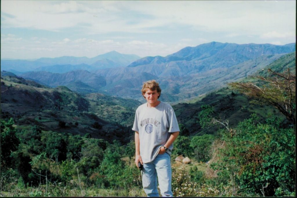 Mark at the Kenya Uganda border in 1996