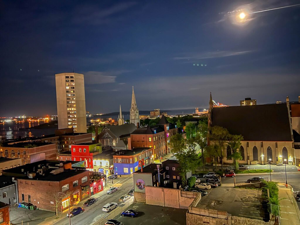 View from our balcony at the Airbnb before calling it a night