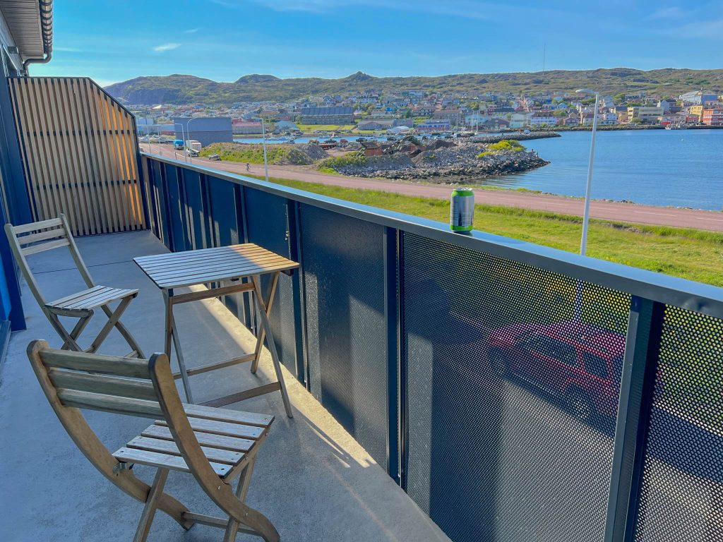 Balcony with a view of St. Pierre