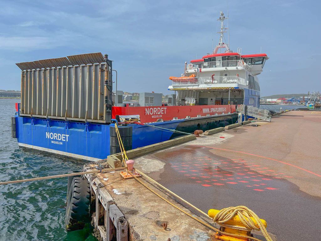 Grateful for decent weather as we boarded the SPM Ferry in Saint-Pierre to make our way back to Fortune, Newfoundland