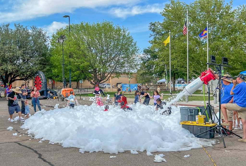 Kids having fun in the "Foam Zone"