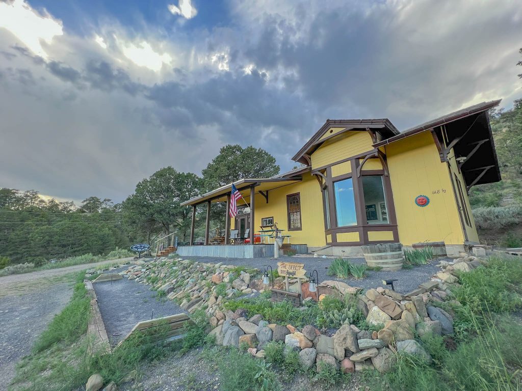 Maxwell Train Depot, now an AirBnb in Raton