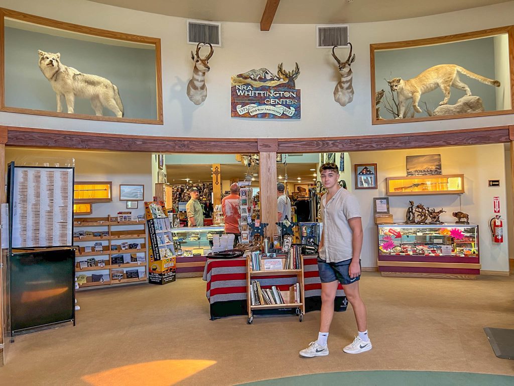 Inside the front entrance of the NRA Whittington Center