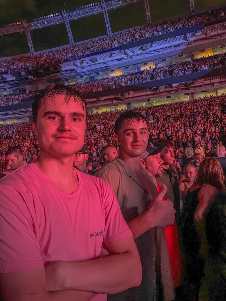 My son and nephew are already soaked but enjoying the show