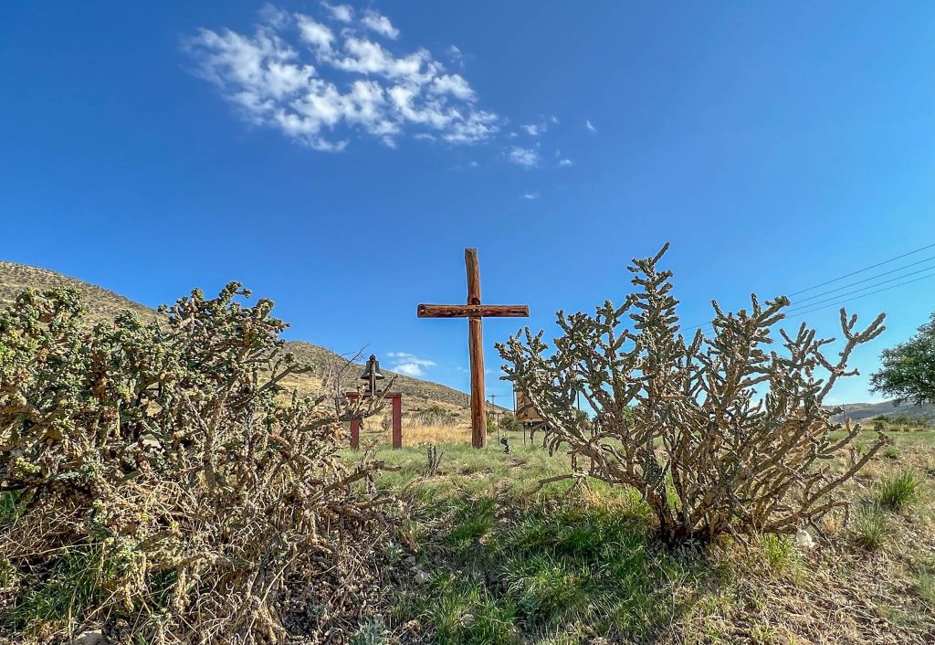 View from the parking lot of the First Baptist Church in Tinnie, New Mexico