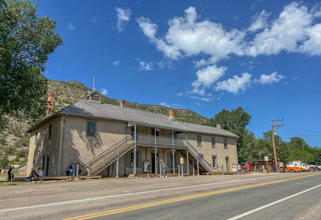 The historic Lincoln County Courthouse, where Billy the Kid was held prisoner before his famous escape in 1881.