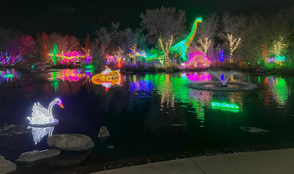 The River of Lights at the ABQ BioPark Botanic Garden in Albuquerque, New Mexico