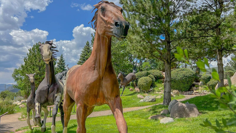 "Free Spirits at Noise Water" sculptures by Dave McGary at the Hubbard Museum of the American West in Ruidoso Downs