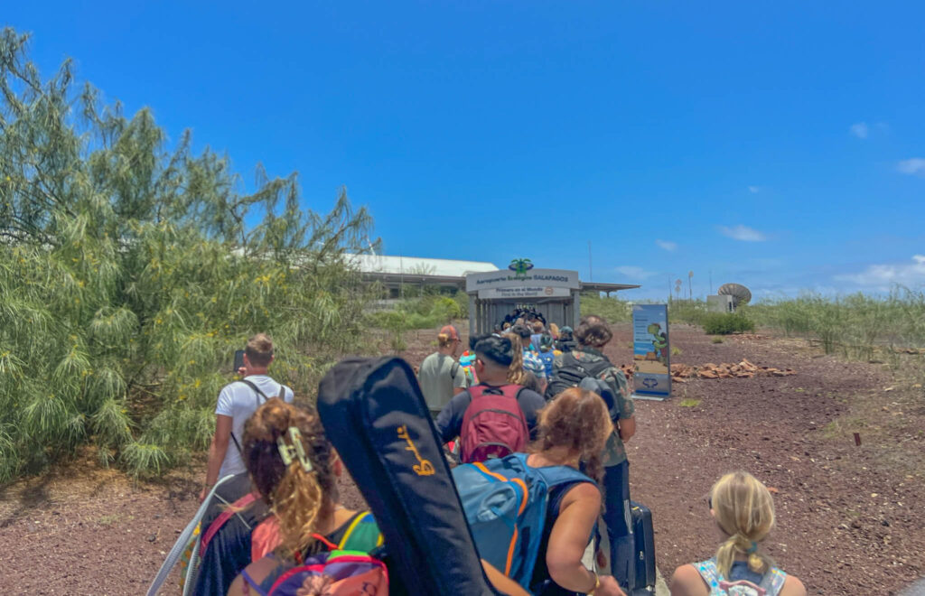 Arriving at Baltra Airport, Galapagos Islands