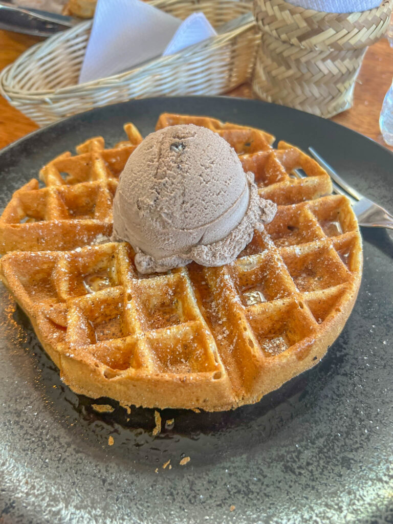 Gelato on a waffle