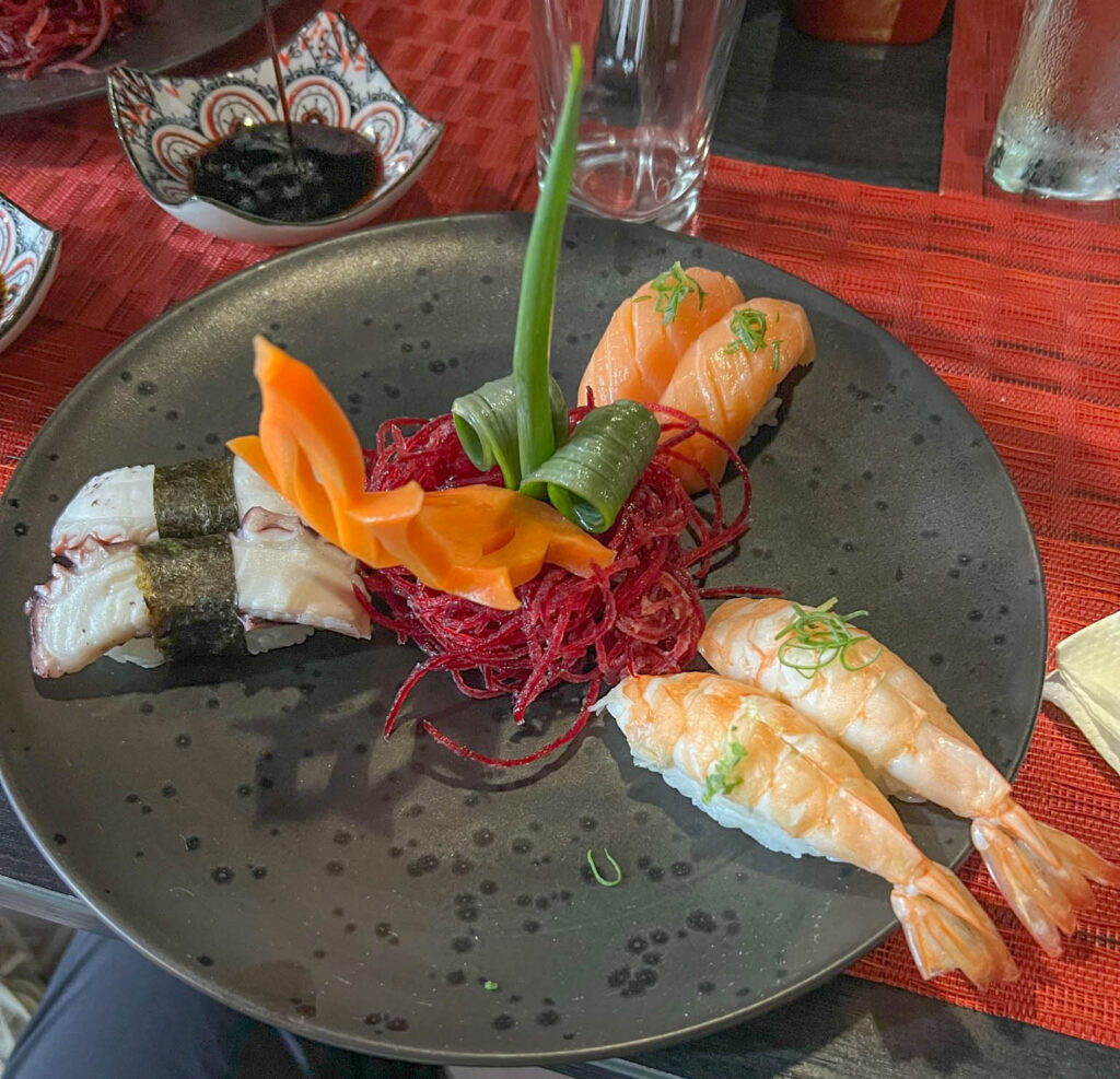 Sushi at Sakae Fusion Food in Puerto Villamil