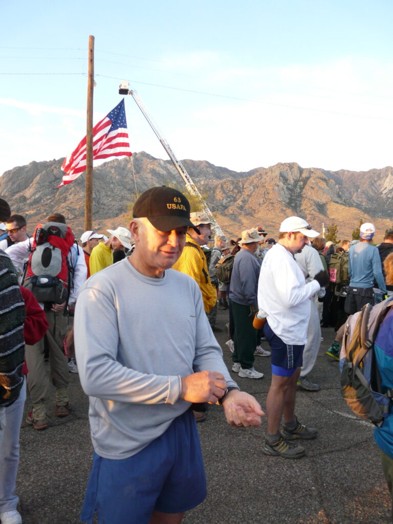 Getting ready for yet another year of the Bataan Death March at the White Sands Missile Range in New Mexico