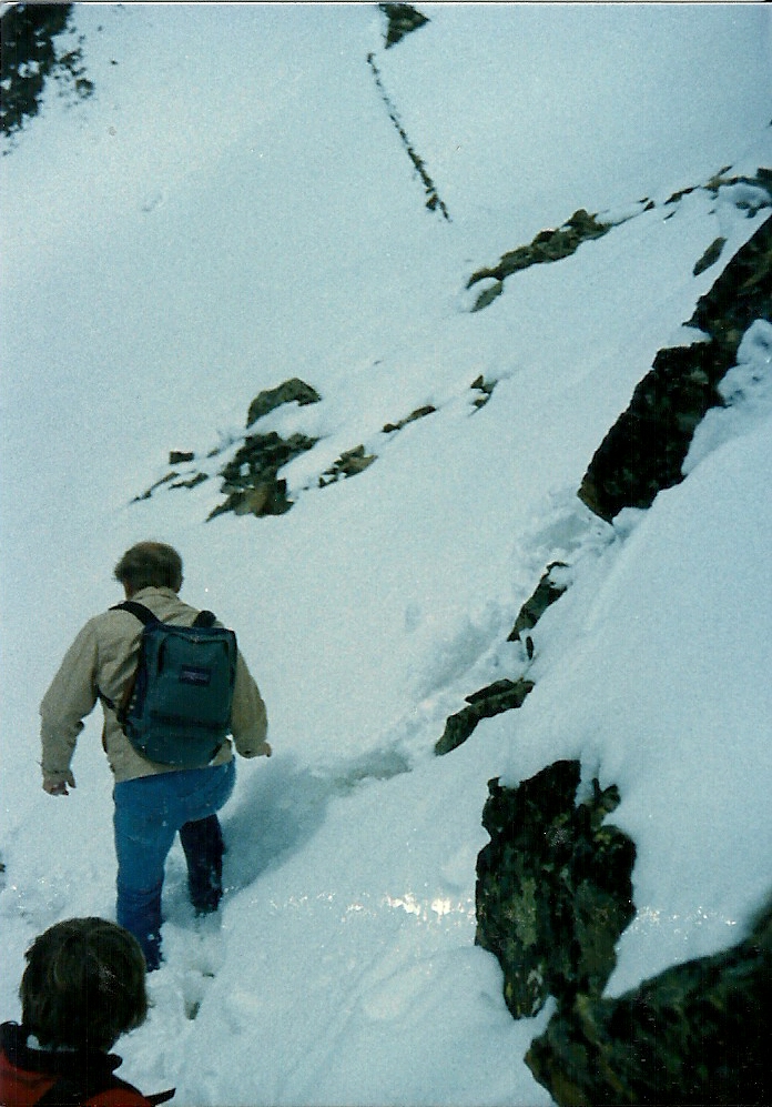 Leading the way on a "light hike" with the kids in Switzerland in 1980