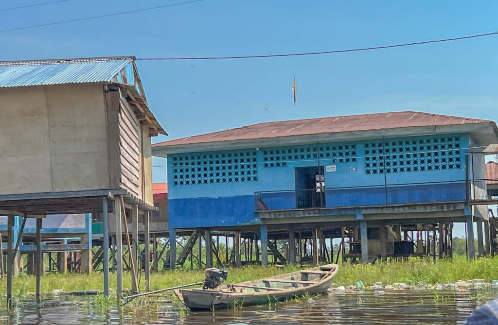 The blue building is a school.  It's where our guide went to school as a kid.