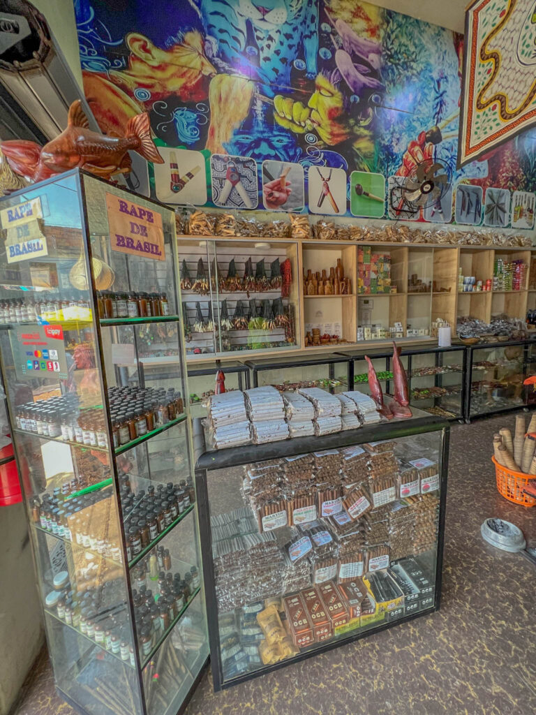Inside a tobacco and medicinal herb store