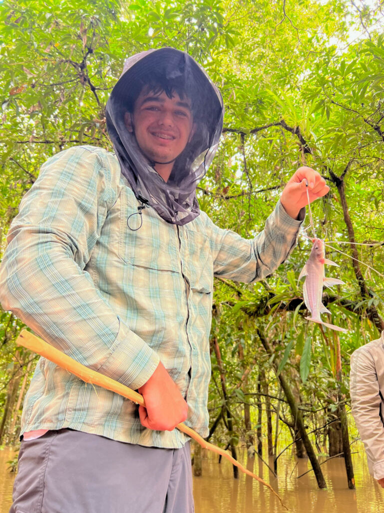 Erik caught quite a few catfish, while I only caught one.