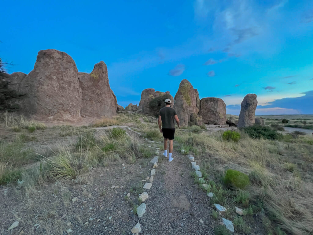 Hiking along Hydra Trail as the sun starts to go down