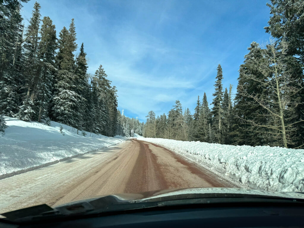 Road conditions closer to the summit