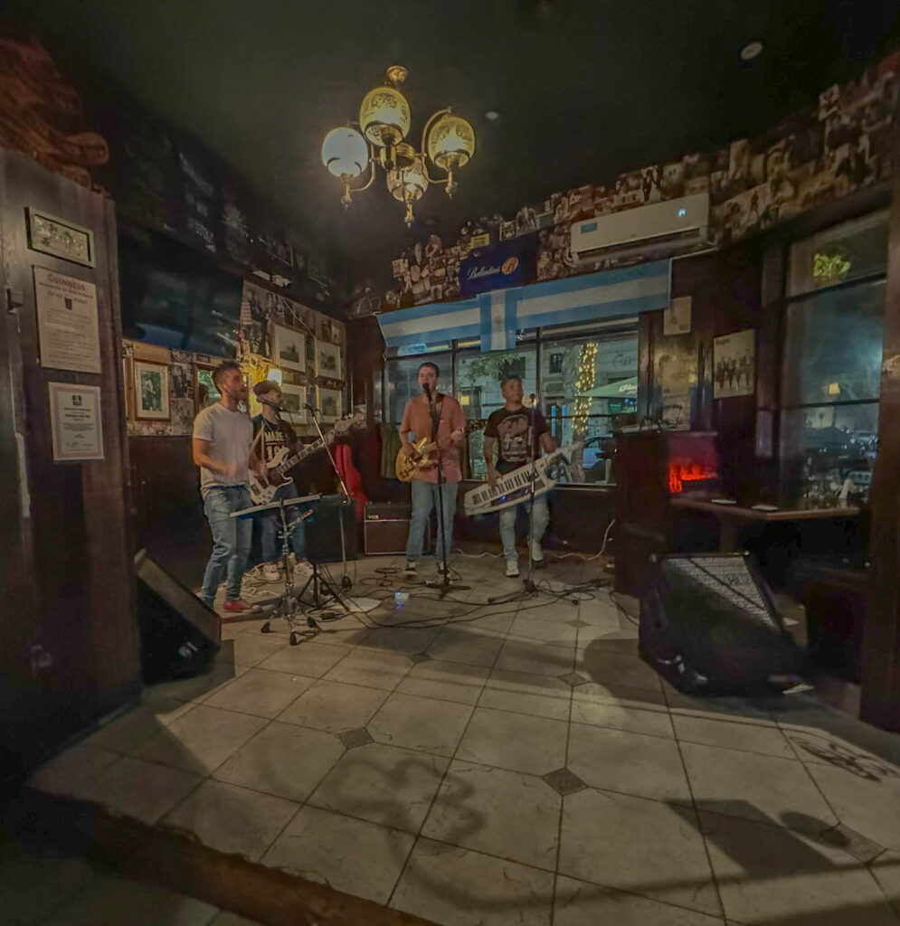 A local band plays at Sullivan's Irish Pub