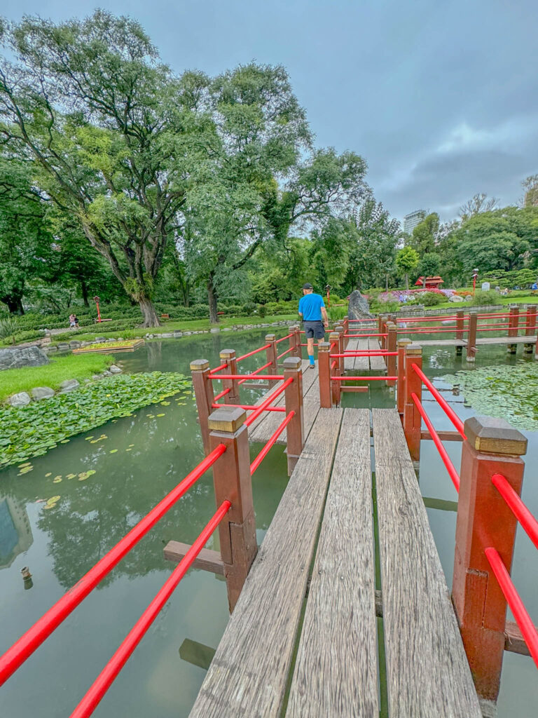 One of several walkways at the Japanese garden