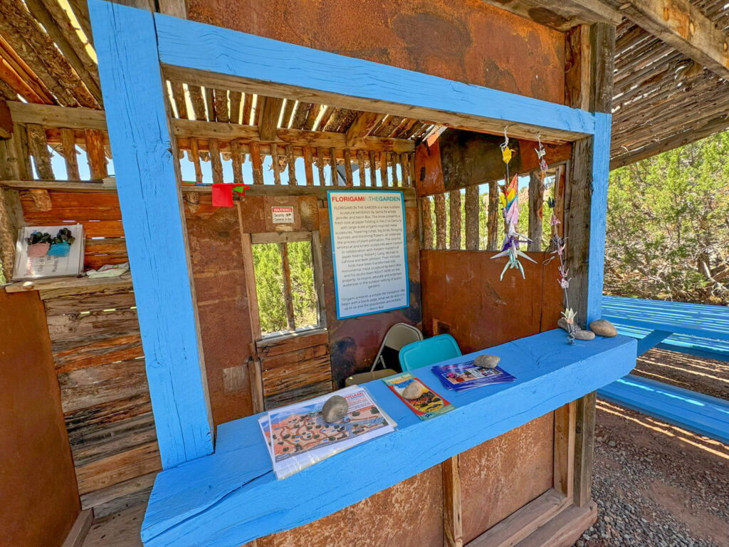 Information booth with self-guided tour map and descriptions