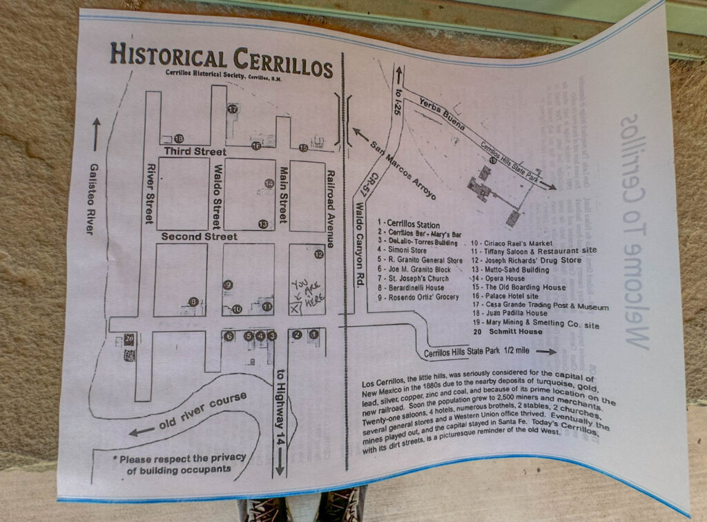 A map of Historical Cerrillos