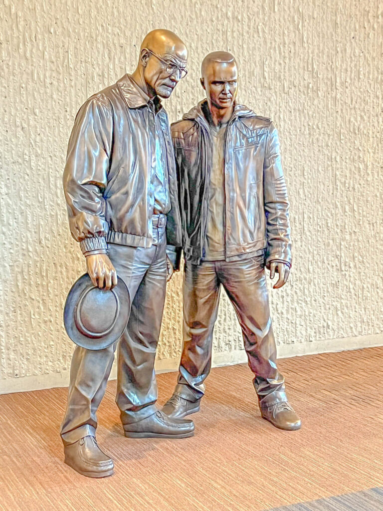 The Breaking Bad Statue at the Albuquerque Convention Center in downtown Albuquerque, New Mexico