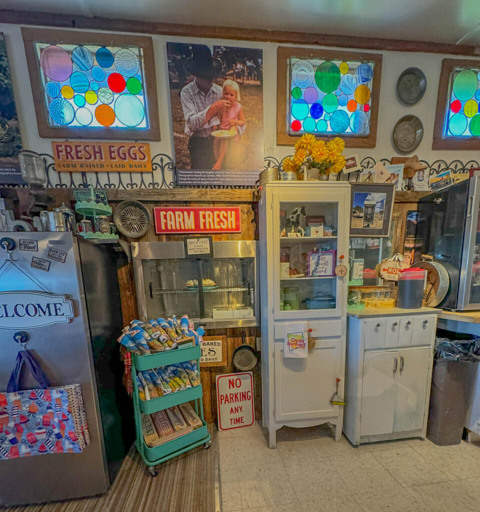 Plenty to look at on the walls at Pie-O-Neer pie shop.