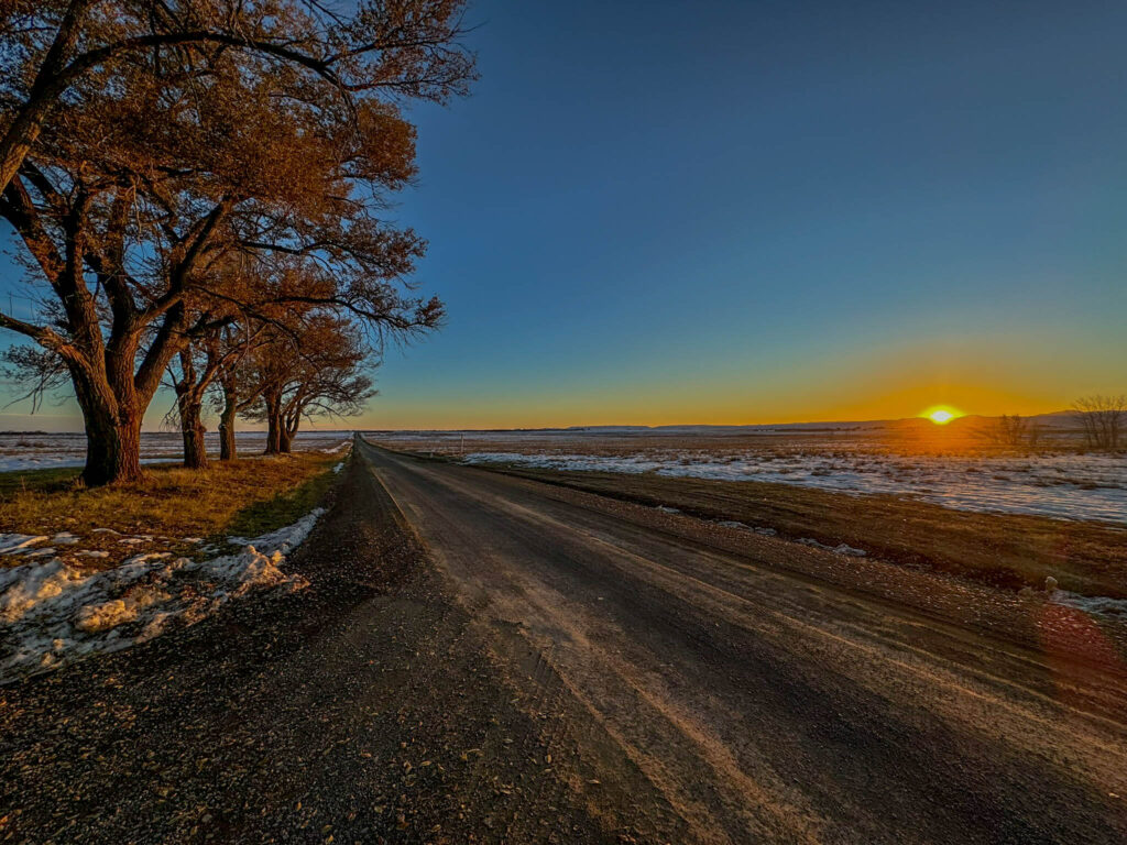 Sunset at the Maxwell National Wildlife Refuge in Maxwell, New Mexico