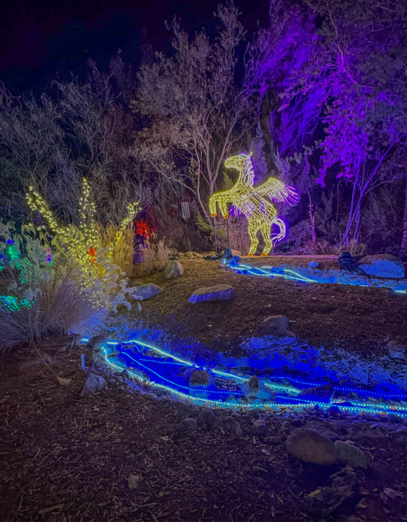 Unicorn display at the River of Lights in 2024.