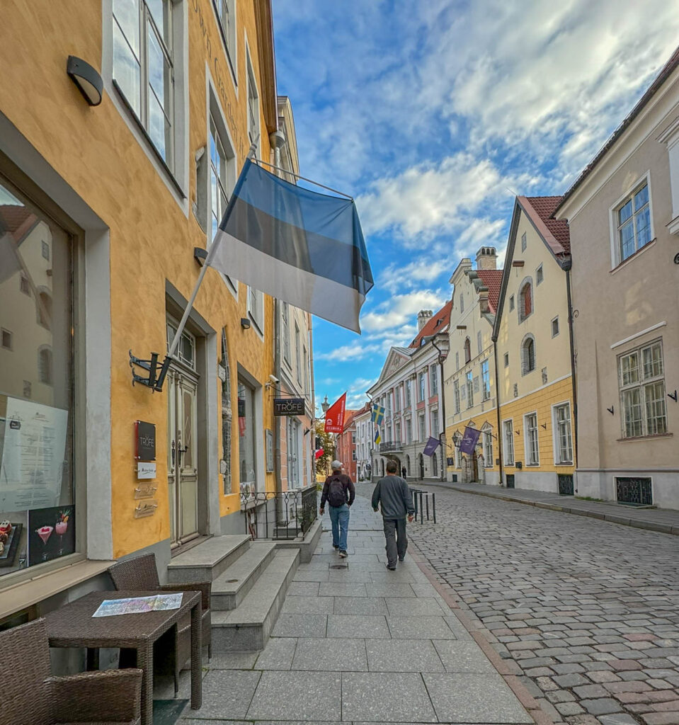 A typical scene while strolling the streets of Old Town Tallinn. Note the welcome absence of fellow tourists in the off-season.