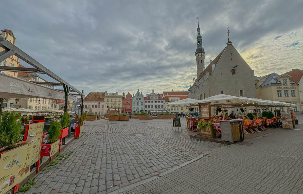 Tallinn Town Square, where you'll find cafes, restaurants and plenty of fodder for your camera.