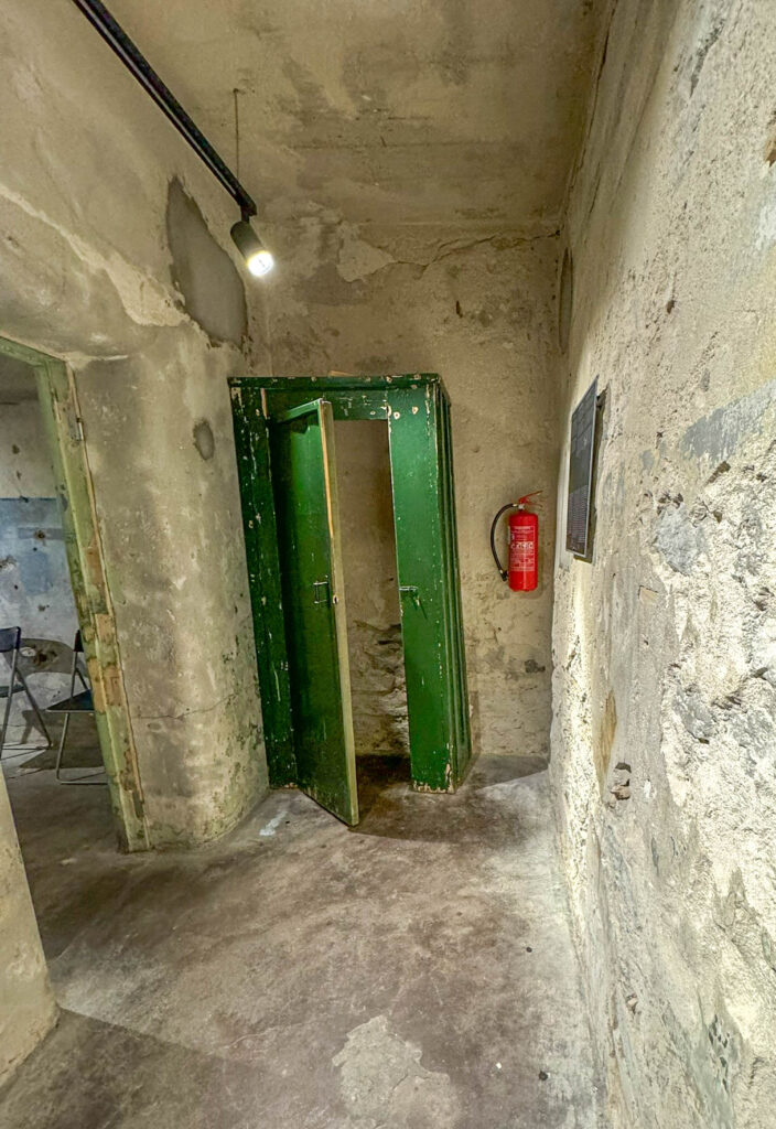 The infamous "Cupboard" - a cell designed to barely accommodate a person standing or crouching, making it impossible to lie down or sit comfortably.