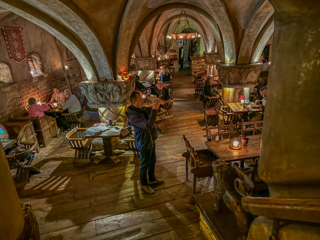 Inside Rozengrāls medieval-themed restaurant in Old Riga.