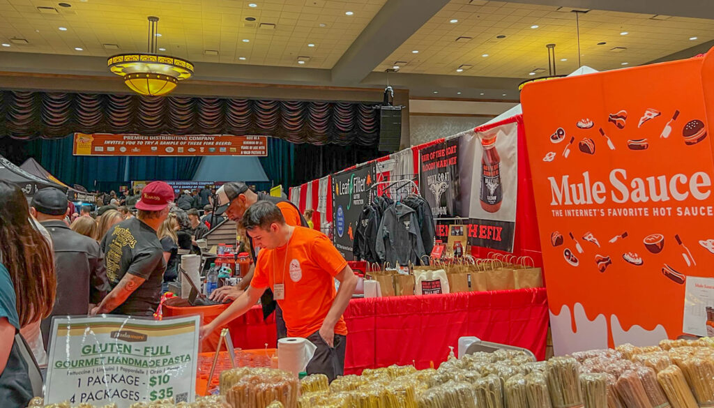 A view of one of the many rows of vendors