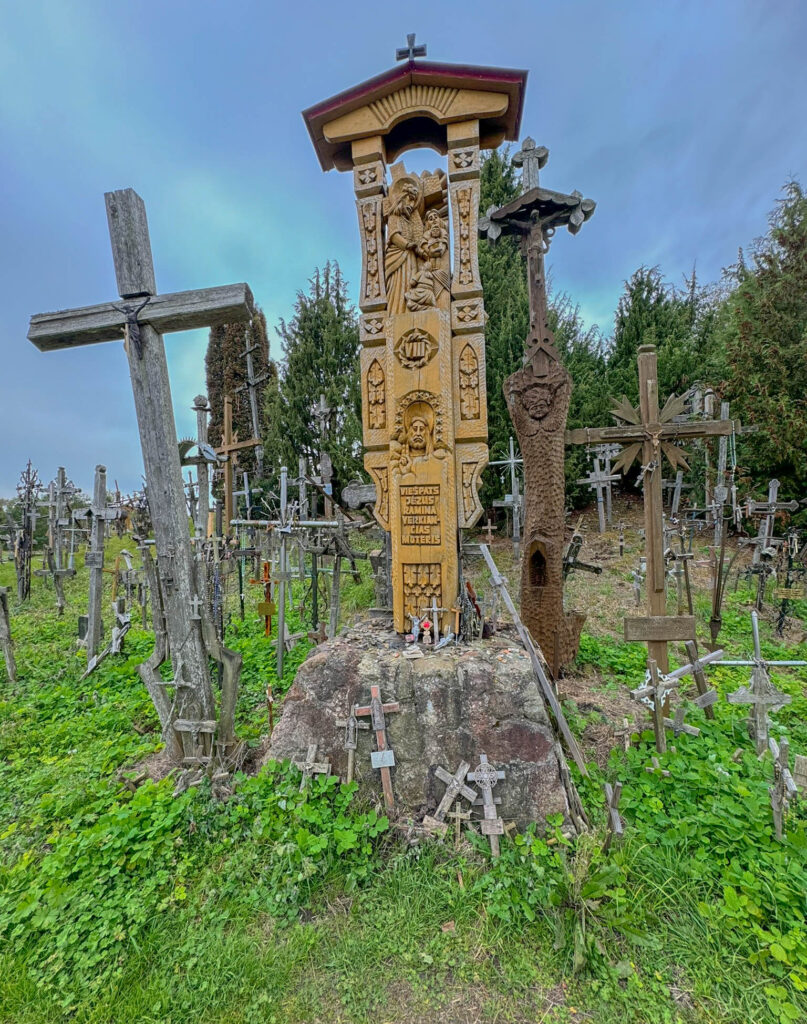 Another sample of crosses on the edge of the hill.