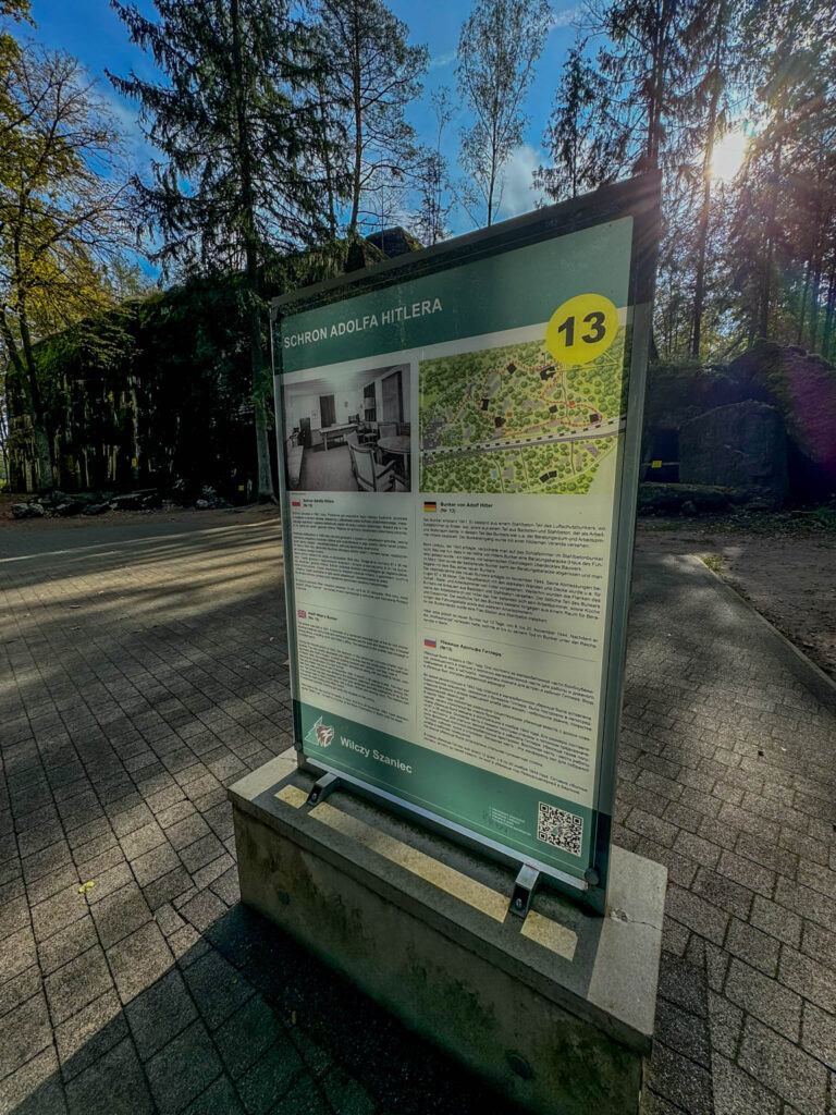 One of the interpretive signs on display is the one that marks the location of Hitler's bunker.