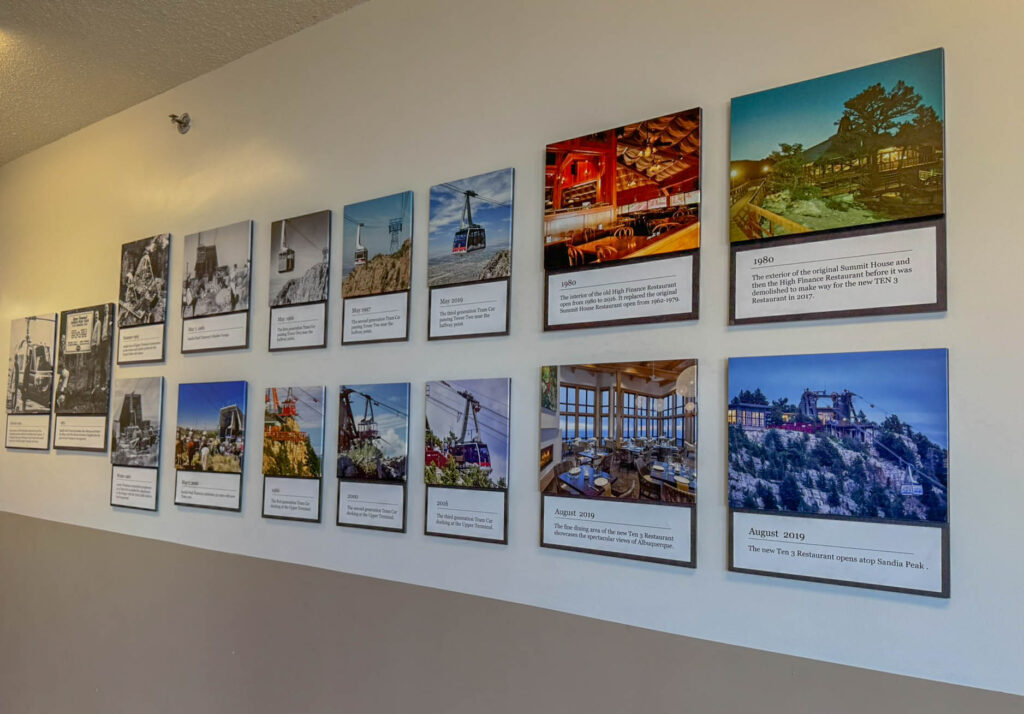 While you wait for your tram to arrive, you'll have a chance to view a collection of photos that walk you through the tram's history. It's a little snapshot of the past to keep you entertained until it’s time to board.