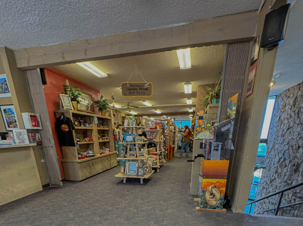 You’ll come across a gift shop stocked with a little bit of everything tied to Sandia Peak Tramway, Albuquerque, and New Mexico culture.