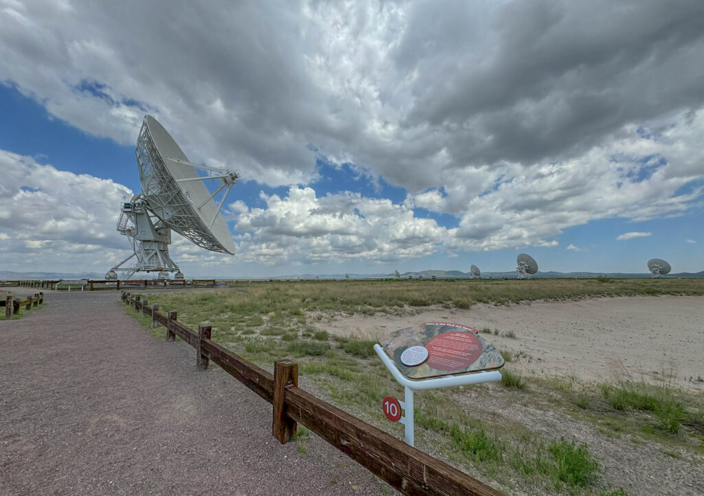 One Stop on Your DIY Journey Through the Universe. Here’s a peek at one of the numbered stations along the VLA’s self-guided walking tour. Each stop unpacks a piece of the puzzle—how these massive dishes move, listen, and team up to decode the cosmos.