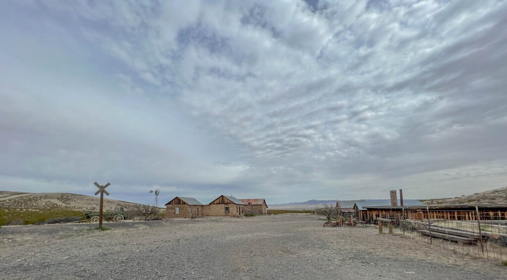 Wide-open skies and original 19th-century buildings set the scene at Shakespeare Ghost Town near Lordsburg. Once a stagecoach stop and outlaw hangout, the town is now privately preserved and open for guided tours, offering a glimpse of frontier life.