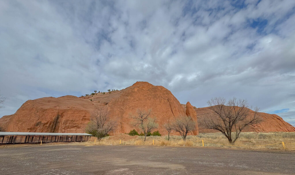 This massive dome of Entrada sandstone rises just across from the rodeo arena at Red Rock Park. It’s not Church Rock, but it reminded me of a mini Uluru (also known as Ayers Rock)—minus the kangaroos and the 20-hour flight from New Mexico.