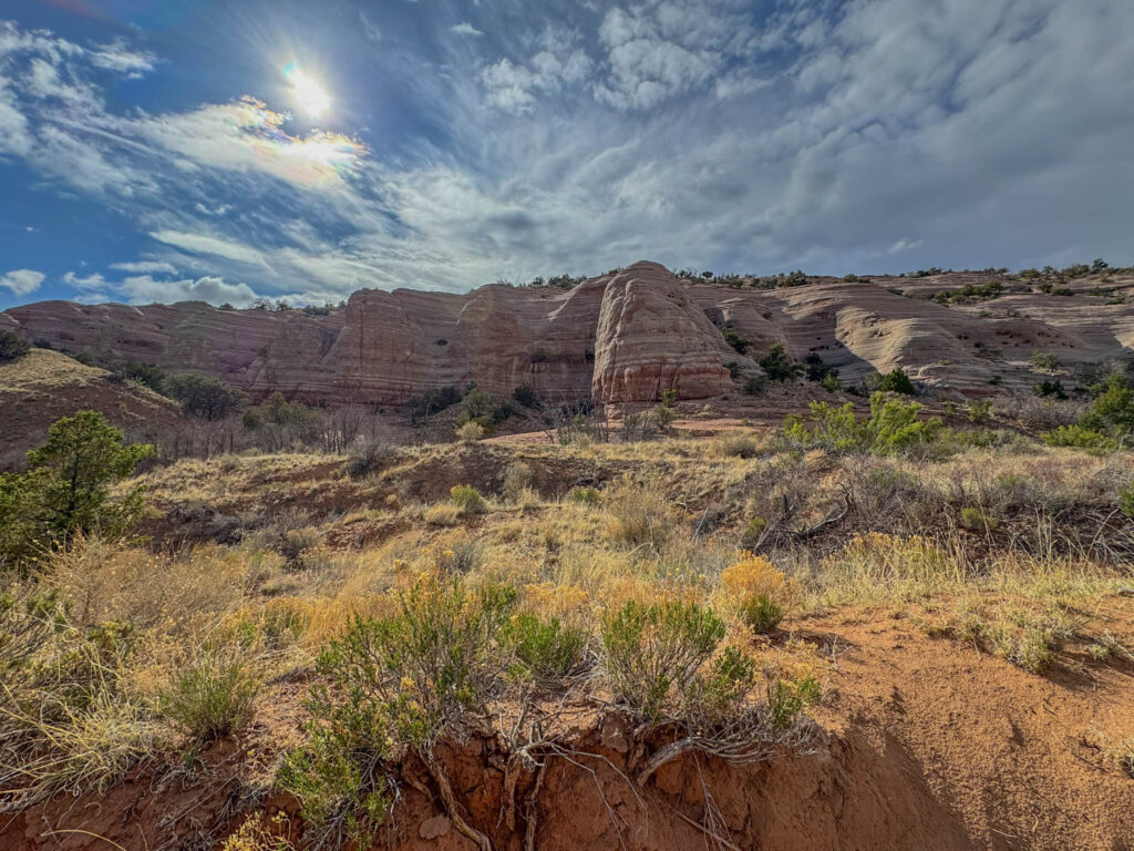 Church Rock Trail passes by more of the striped sandstone cliffs that give this area its distinct look.