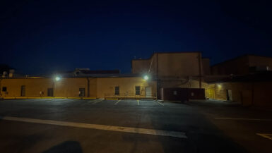 The unassuming parking lot behind San Felipe de Neri Church—reportedly a hotspot for paranormal activity tied to long-forgotten graves.