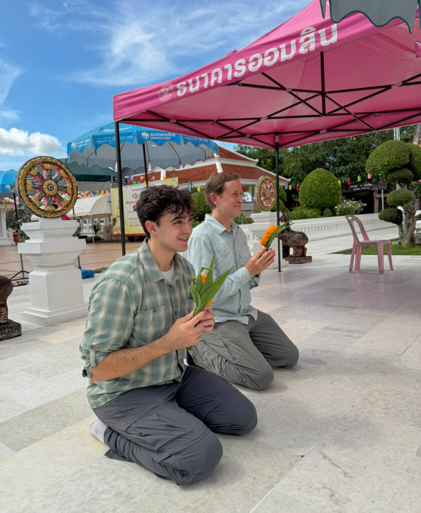 Another classic. Still not entirely sure what we’re doing, just following mimed instructions as best we can after being handed a flower.