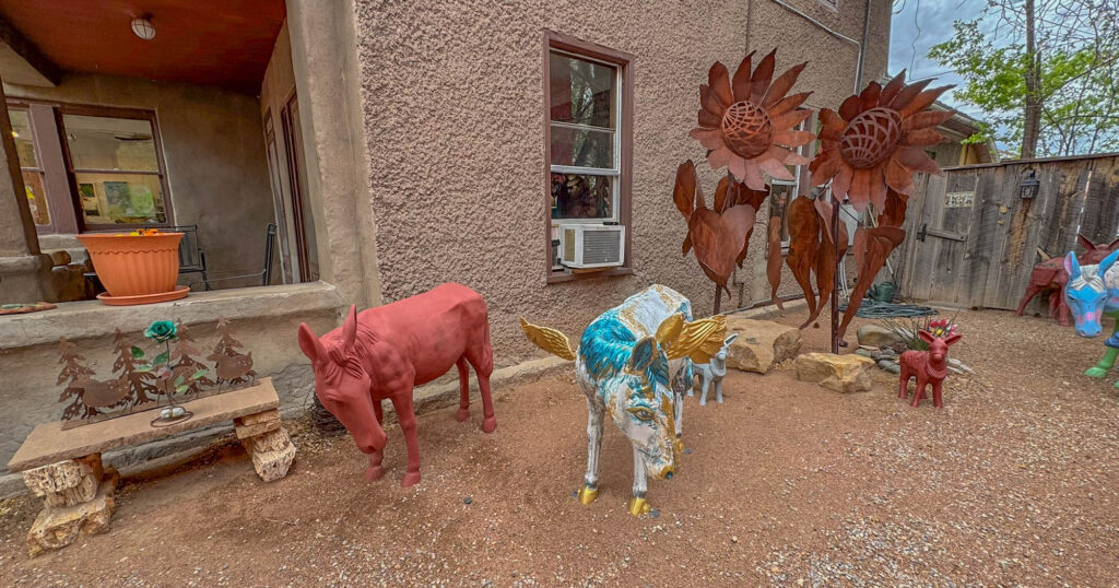 A closer look at the painted burros, some of which are sold with a base coat so you can paint your own at home.