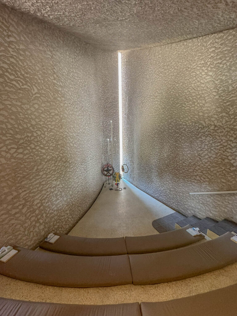 Inside the Peace and Brotherhood Chapel, which Victor and Jeanne Westphall began planning just days after their son's burial in 1968.