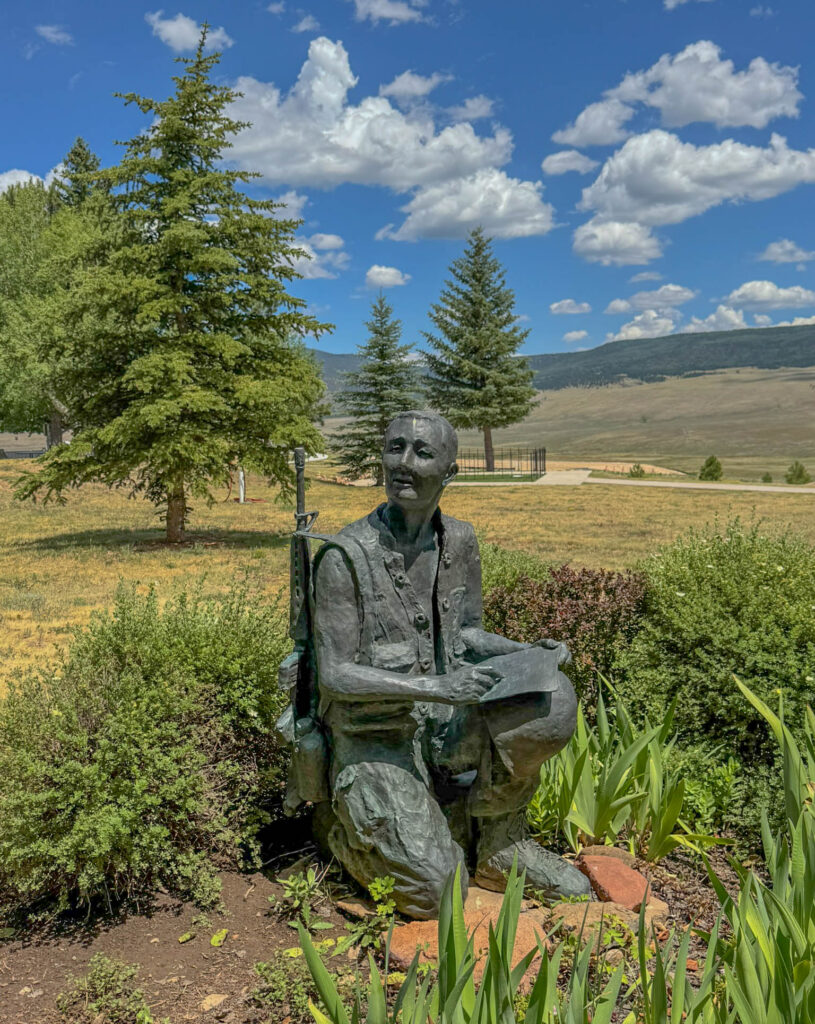 Dear Mom and Dad by Doug Scott depicts a soldier struggling to put his wartime experiences into words.