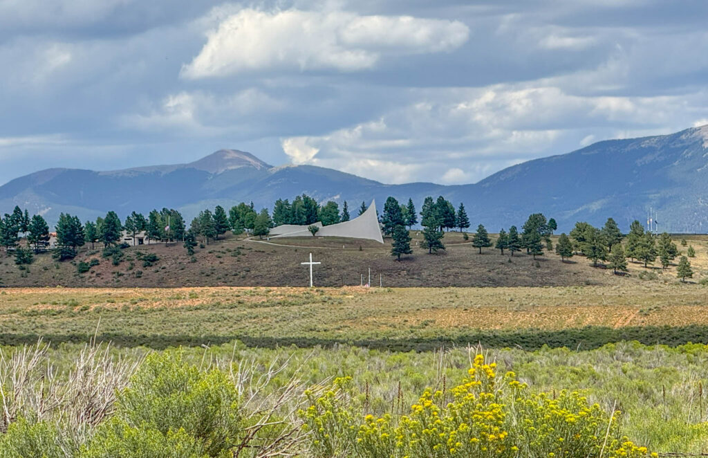 The Peace and Brotherhood Chapel sits on a hillside overlooking the Moreno Valley near Angel Fire.